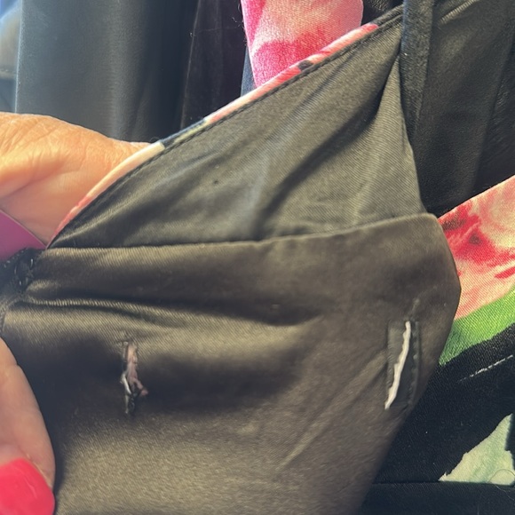 NWOT Love of Romance Black Floral Flowers Print Satin Cowl Neck Maxi Dress L - Picture 9 of 9